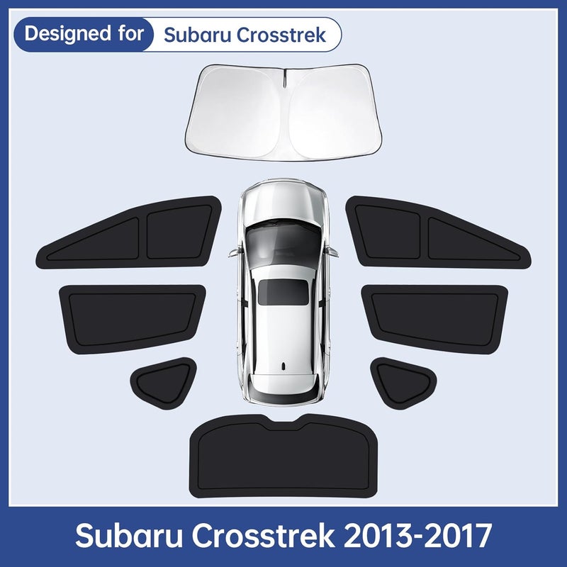 FSHAANY'S Car Window Shades for Subaru Crosstrek 2013-2017, Full Car Window Covers for Privacy, Sunshades for Crosstrek Front Rear Windshield Side Windows to Block UV and Protect Privacy(8pcs) - Image 3